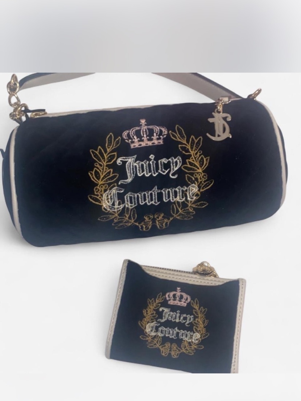 Juicy Couture Black Royal Moment Mini Barrel with Matching Wallet